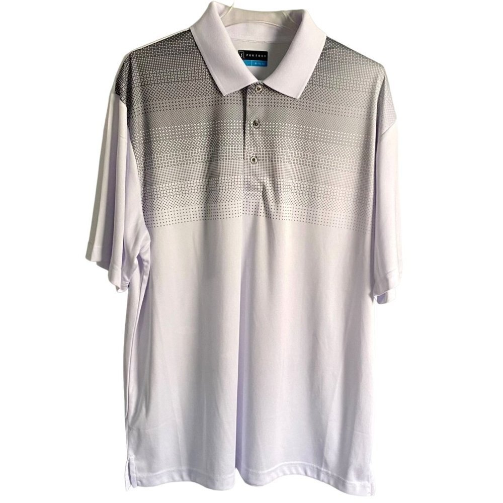 PGA Tour White and Gray Polo Shirt Men's XL
